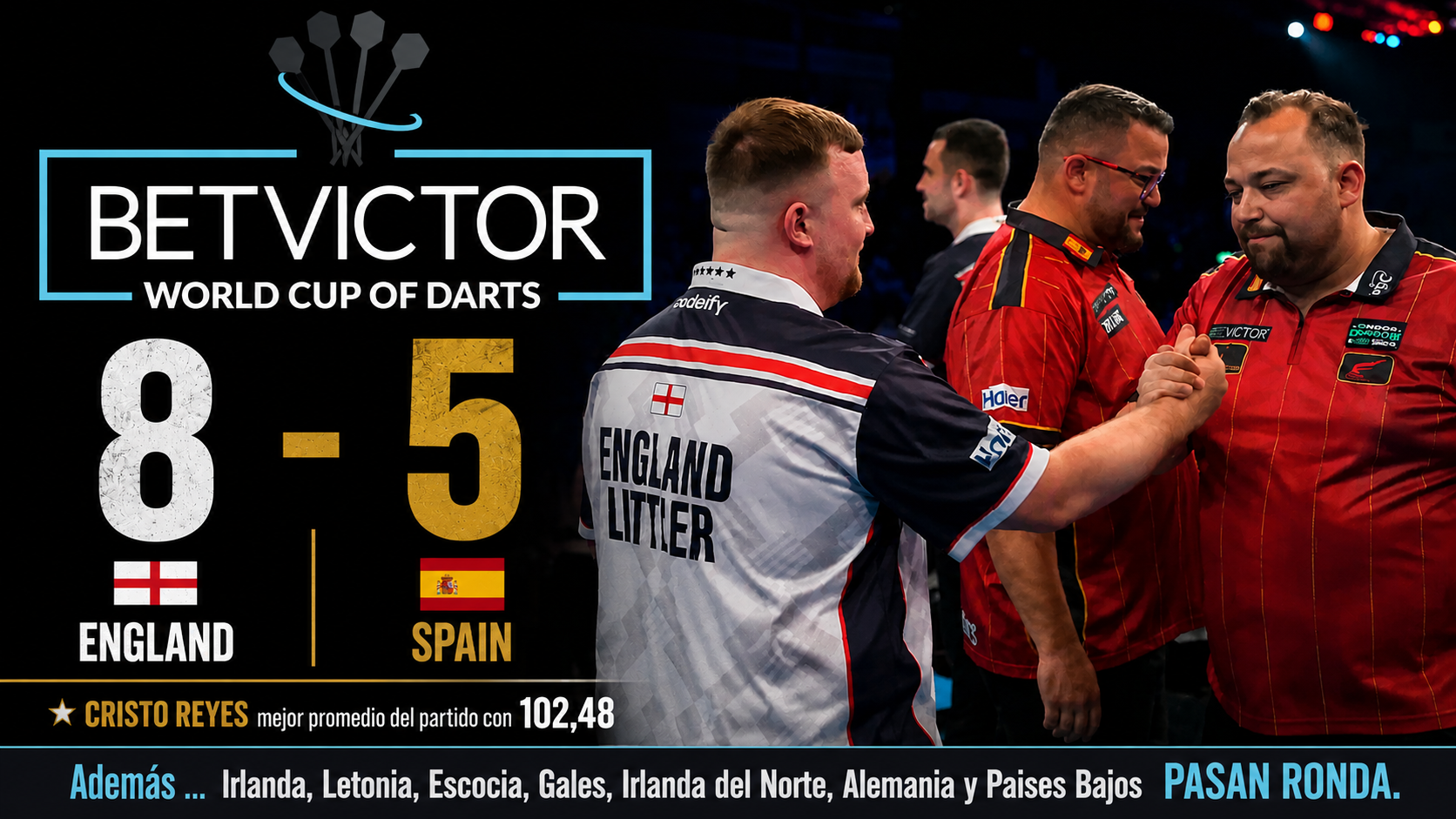 England vs Spain World Cup Of Darts 2026