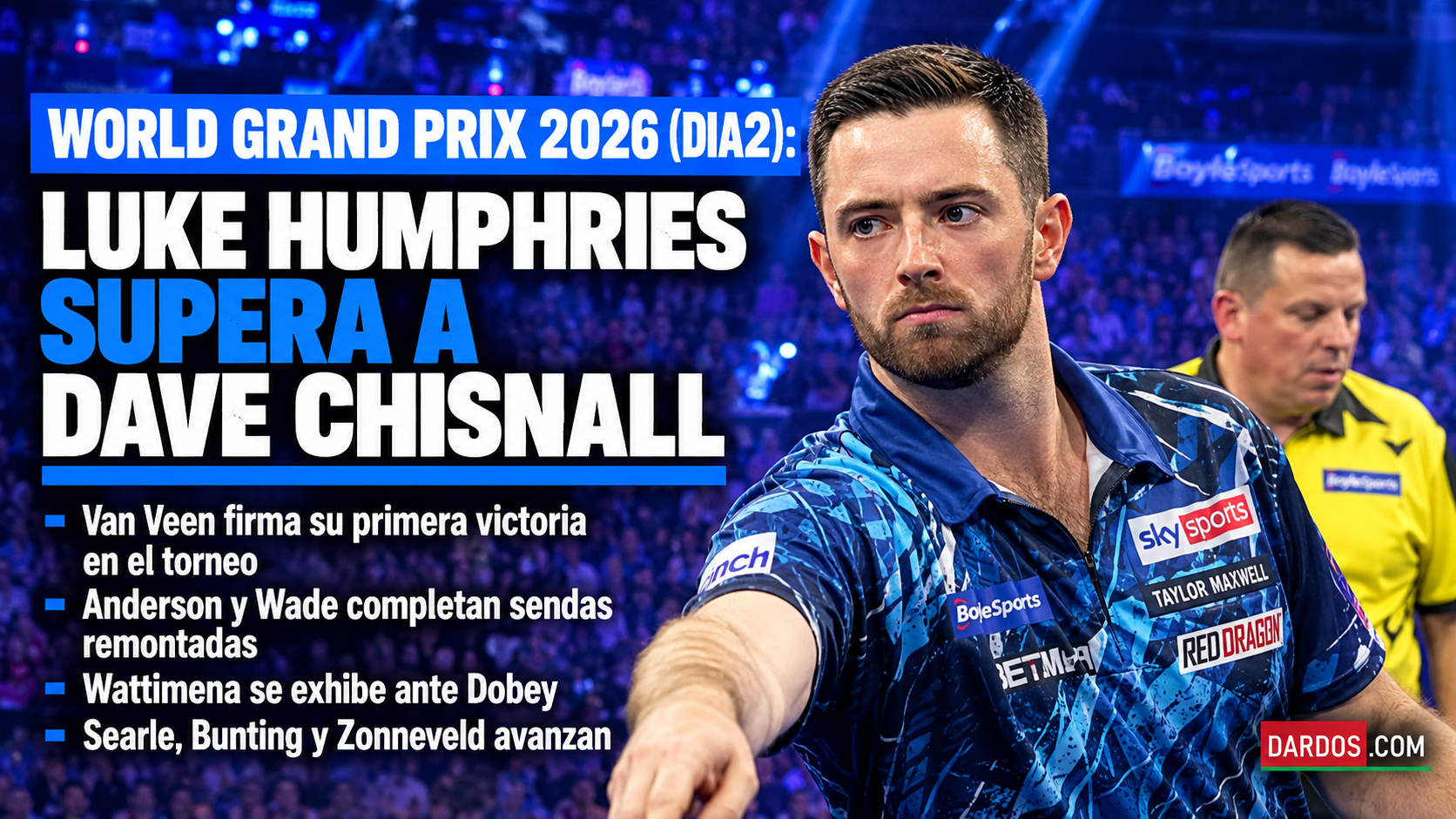 Luke Humphries supera a Dave Chisnall